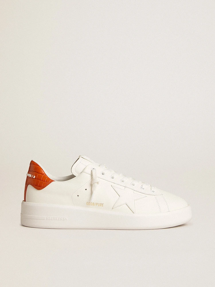 Men's Purestar with white leather star and orange heel tab