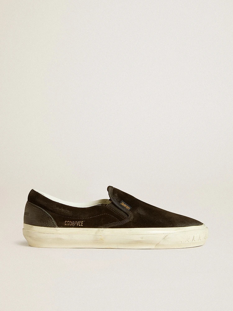 Men's VCE Penstar black suede with leather heel tab