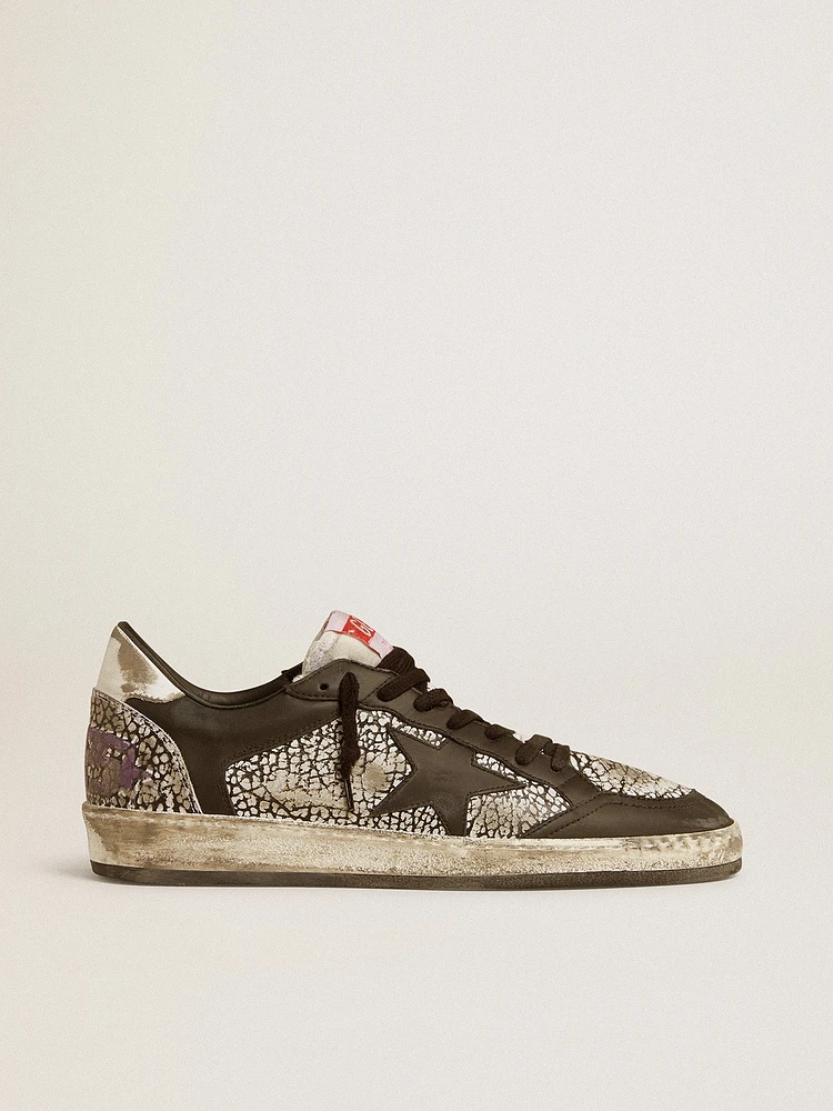 Men's Ball star elephant-print leather with black