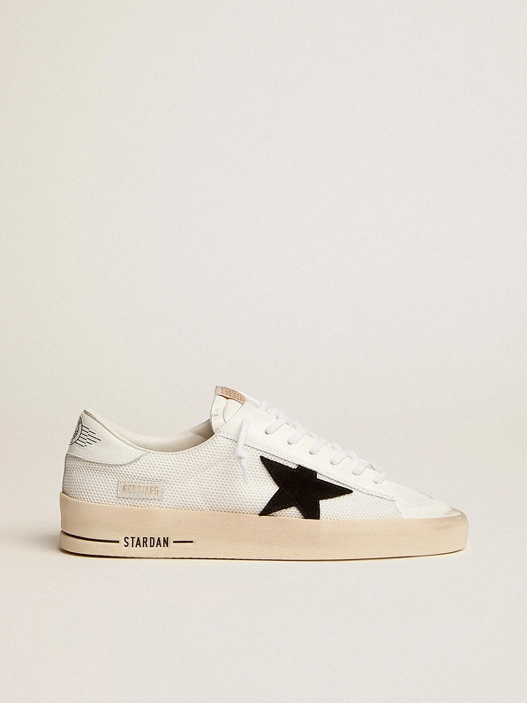 Men's Stardan white mesh with black suede star