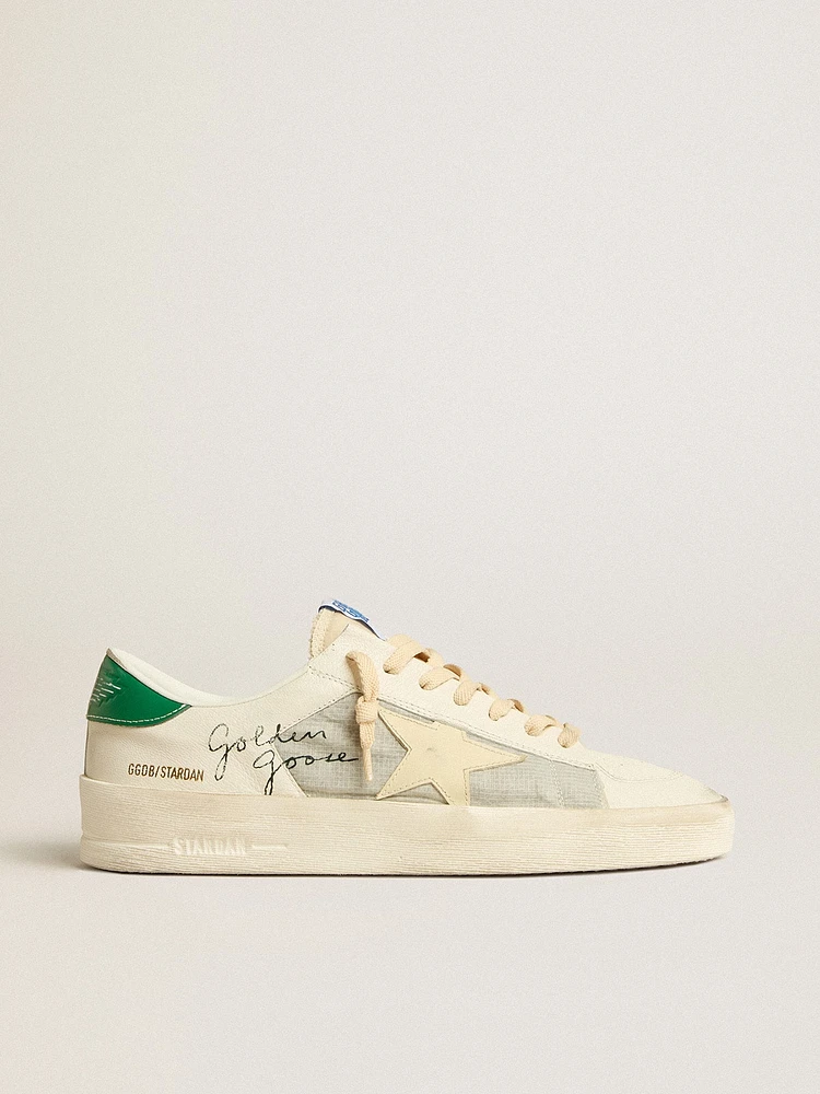 Stardan white nappa leather with cream-colored star