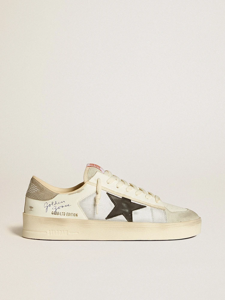 Men's Stardan in leather and nylon with black leather star and nubuck heel tab