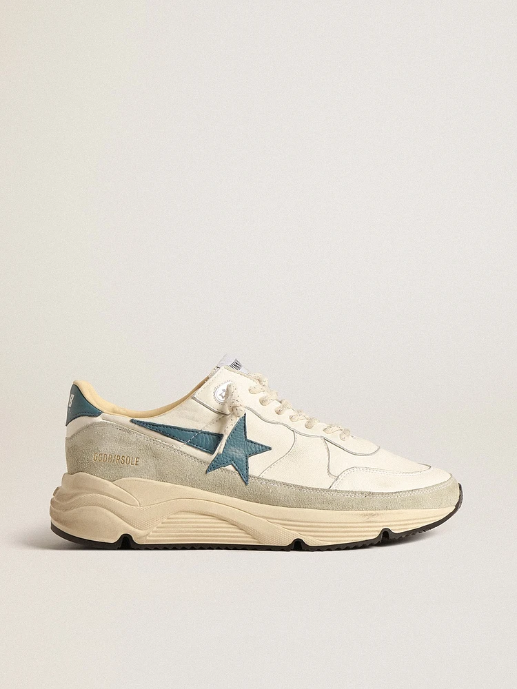 Running Sole nappa with blue leather star and suede insert