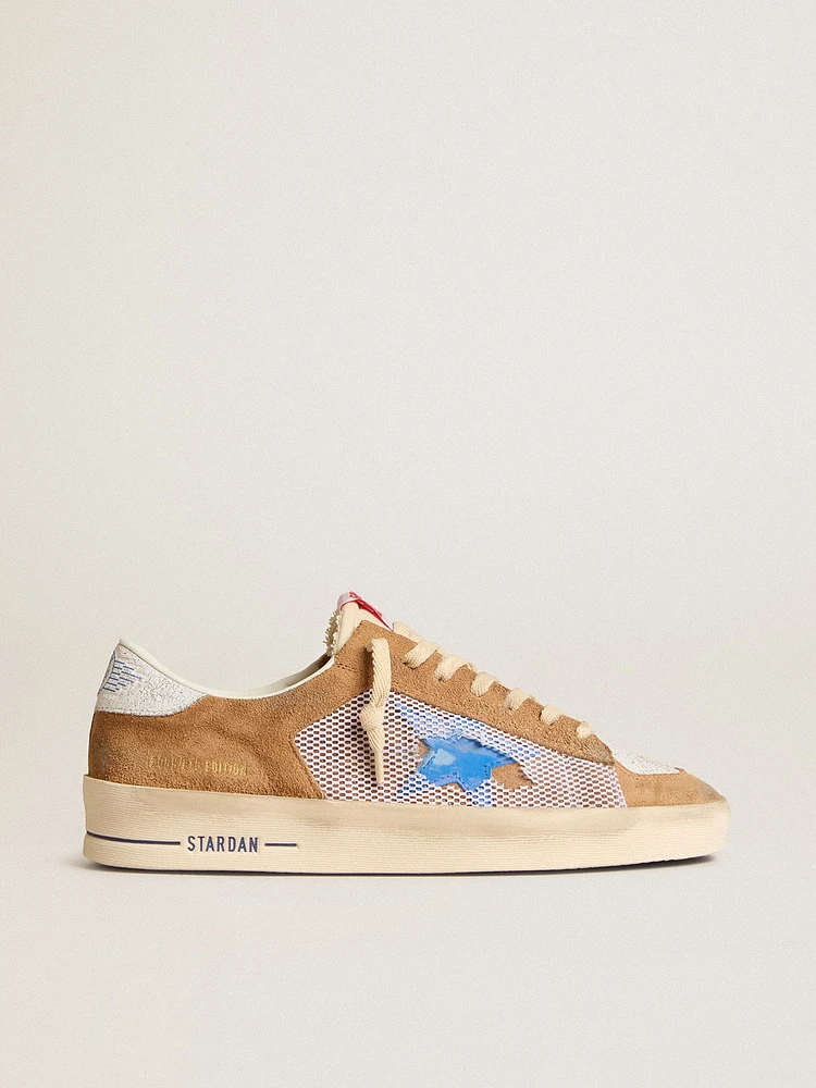 Men's Stardan LTD tobacco suede and mesh with blue star leather heel tab