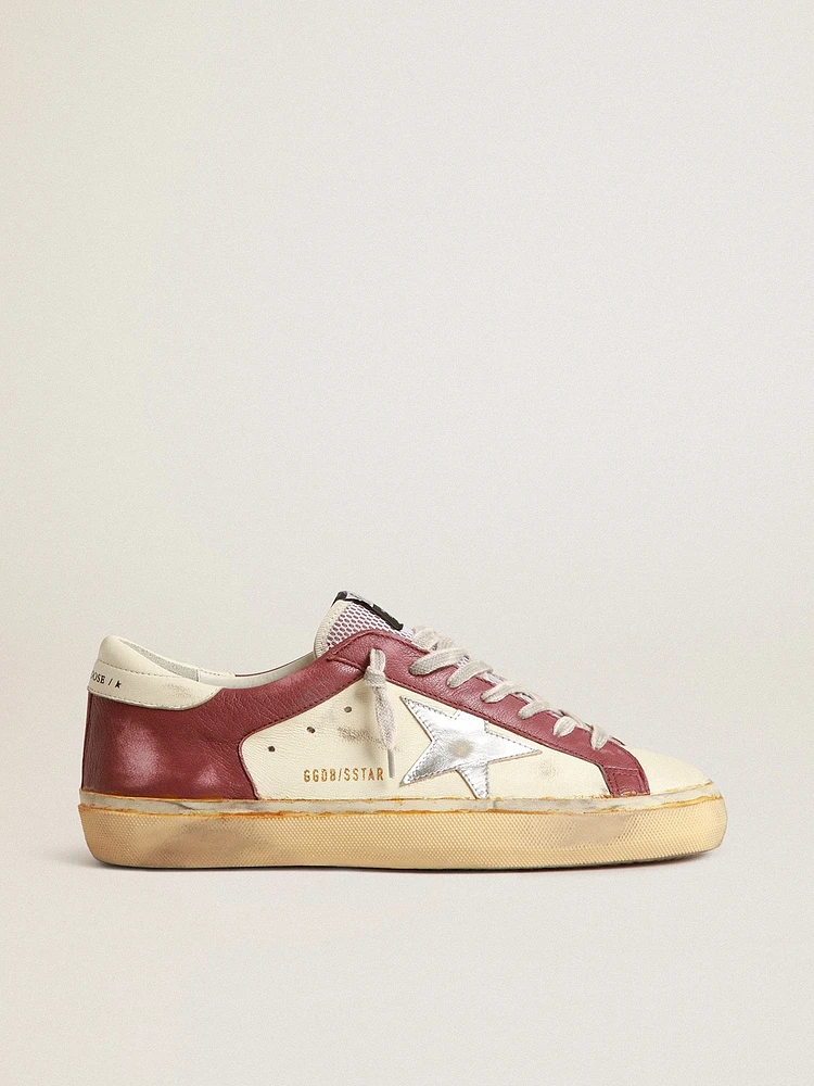 Men's Super-Star nappa leather with burgundy inserts and silver star