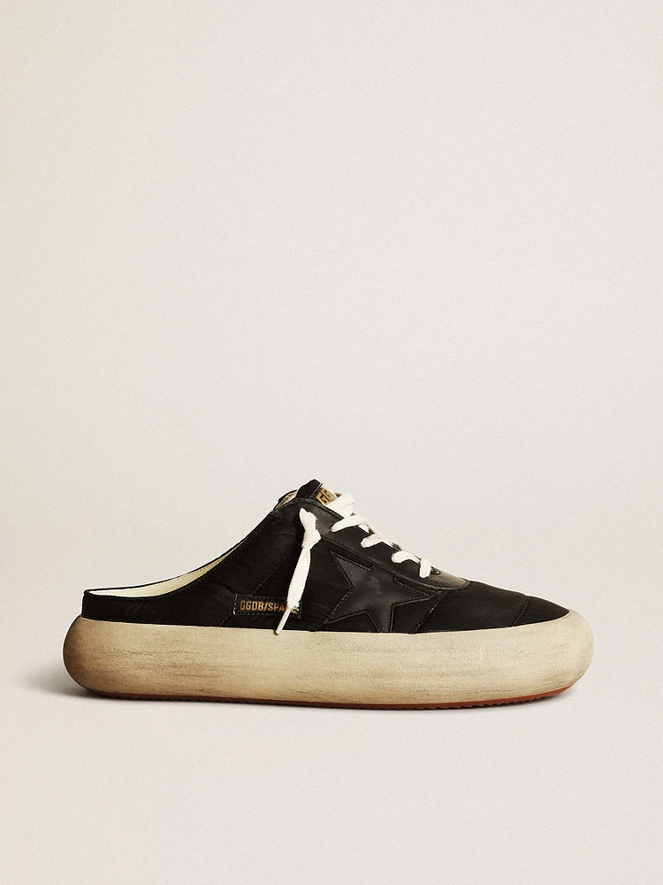 Men's Space-Star Sabots black nylon with leather star