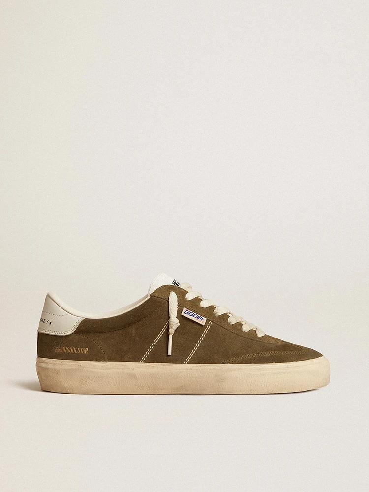 Men's Soul Star green suede with white leather heel tab and tongue