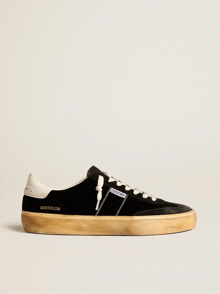 Men's Soul Star in black velvet with white leather heel tab
