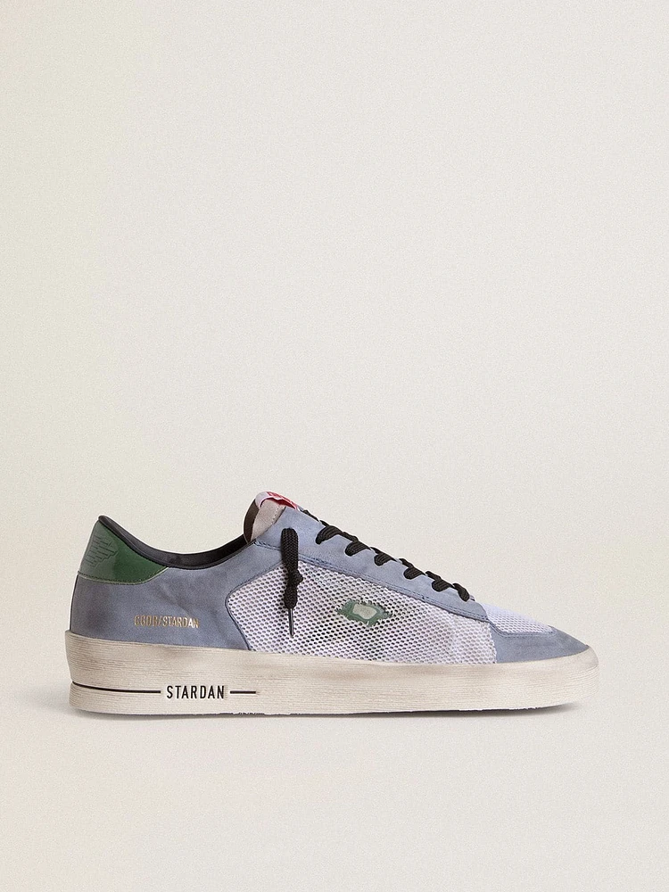 Men's Stardan powder-blue suede with green leather star and heel tab