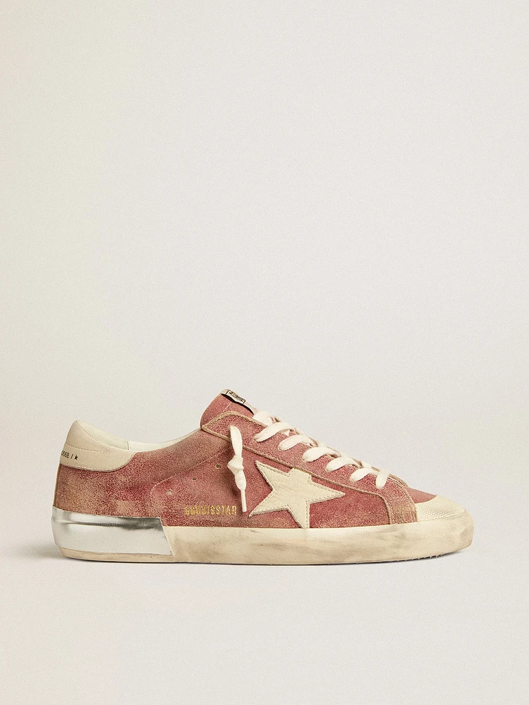Men's Super-Star red leather with cream nubuck star and heel tab