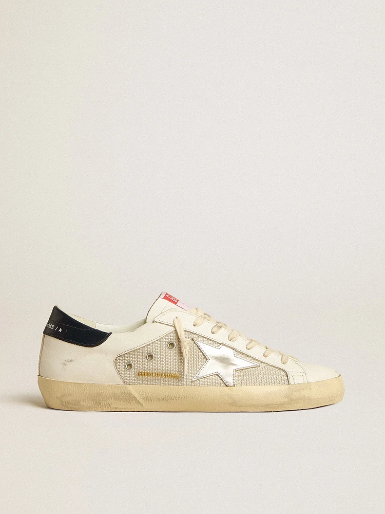 Men's Super-Star LTD mesh and leather with silver star blue heel tab