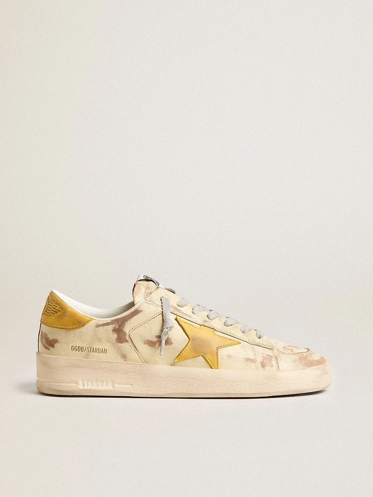 Men's Stardan beige leather with honey-colored nubuck star and heel tab