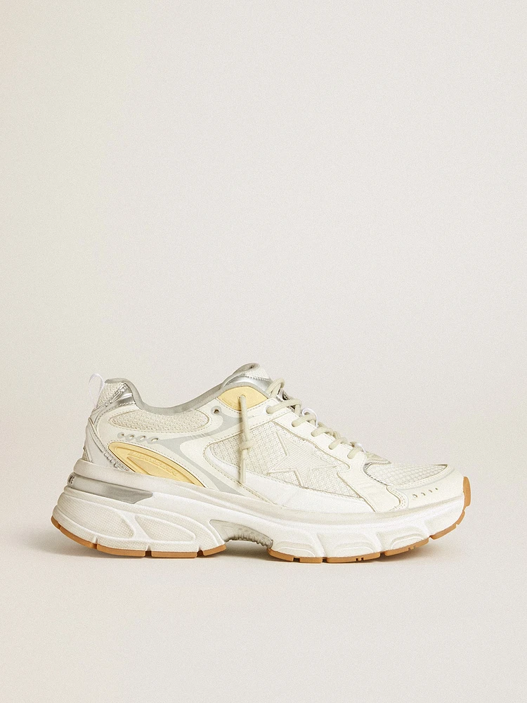 Men’s Lightstar white leather and mesh with worn-white star