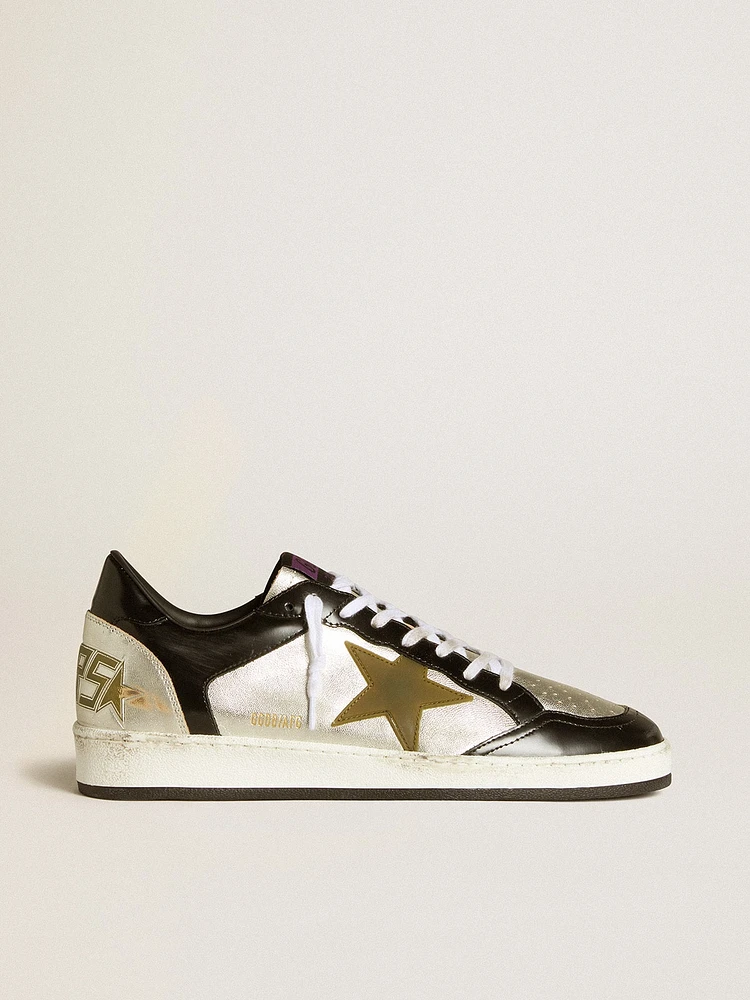 Men's Ball star LAB silver leather with brown and black heel tab