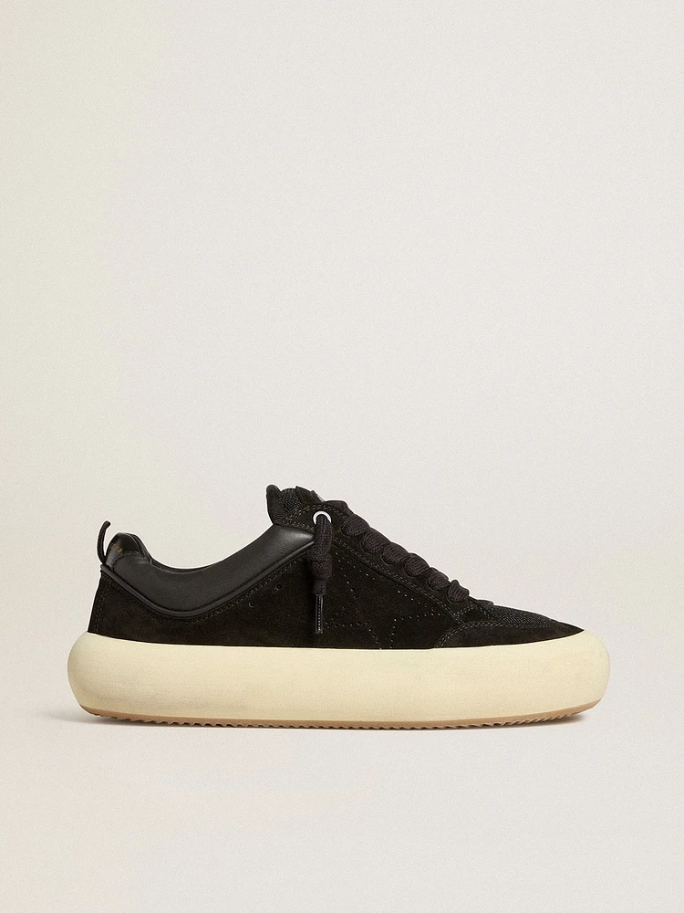 Men's Space-Star Cube black suede with perforated star