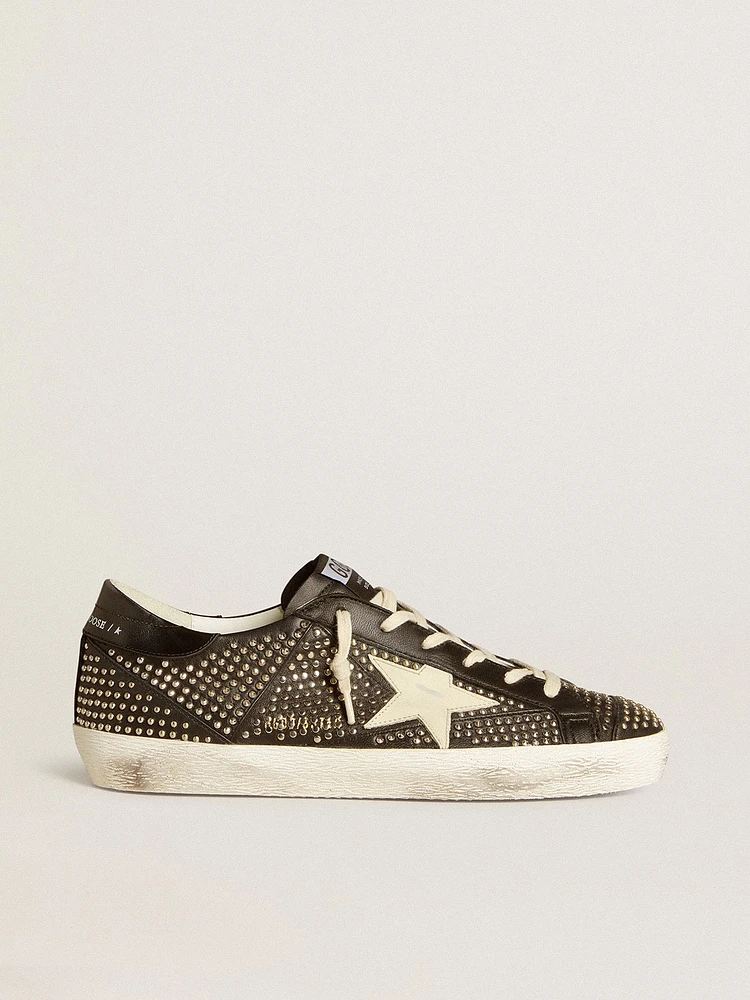 Men’s Super-Star studded black nappa with white leather star