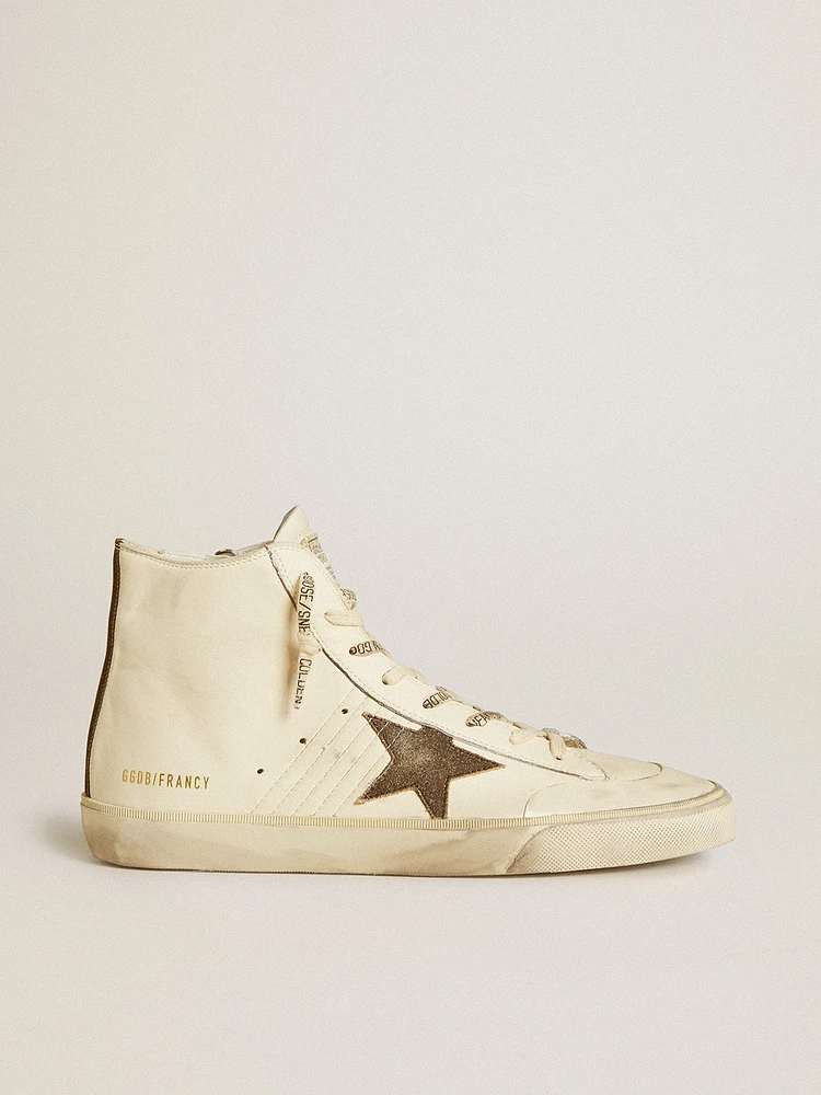 Francy Penstar nappa with black suede star and cotton heel tab