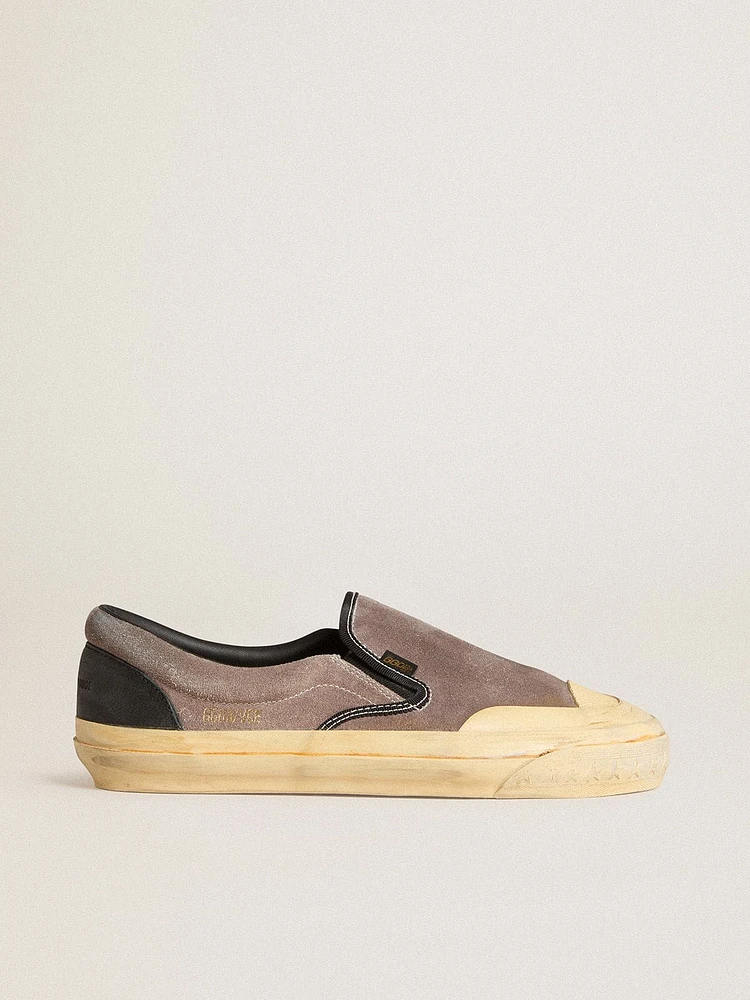 Men's VCE Penstar dove-gray suede with black leather heel tab