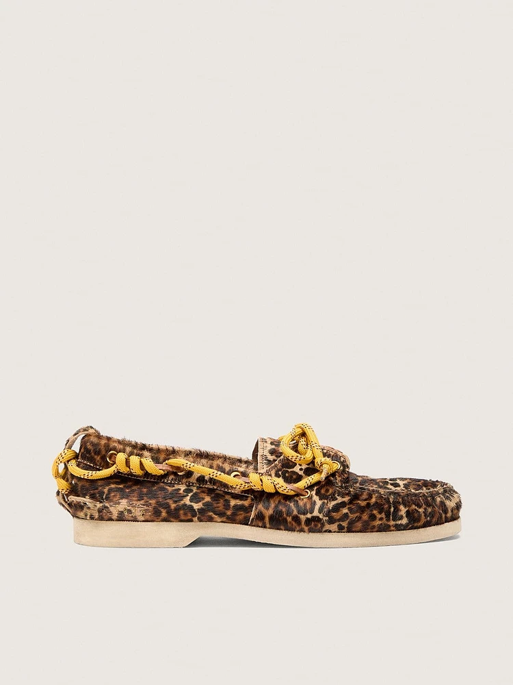 Men's Cruise loafer leopard-print pony skin