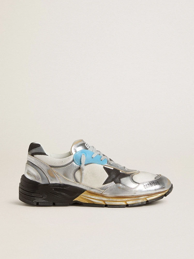 Men's Dad-Star mesh and silver foiled leather with black star