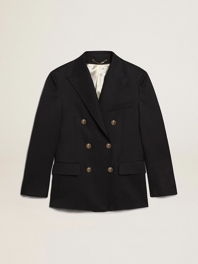 Men's double-breasted blazer dark blue