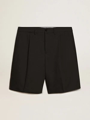 Men's Bermuda shorts black cotton