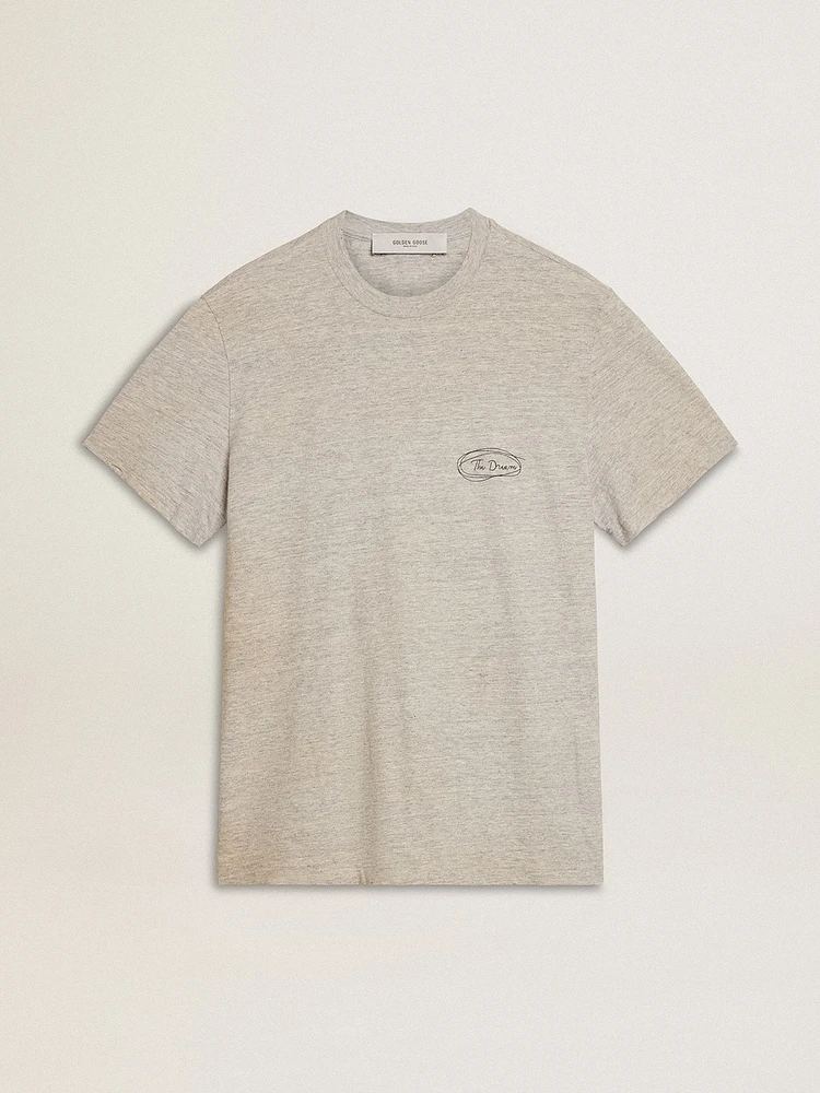 Men's gray T-shirt with black lettering