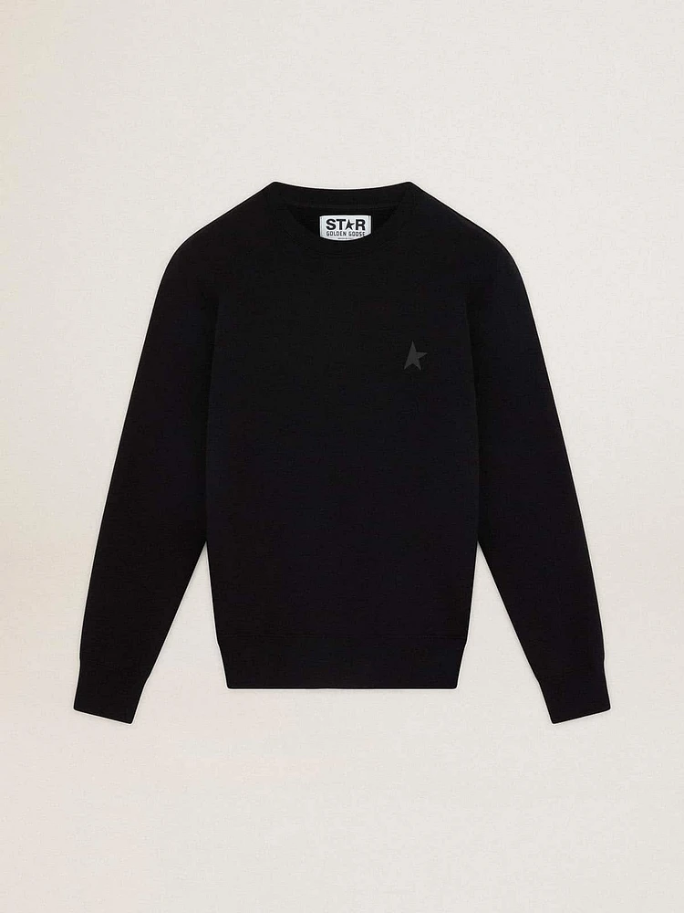 Black Archibald star Collection sweatshirt with tone-on-tone on the front