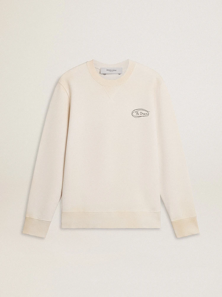 Men's sweatshirt in worn white with print