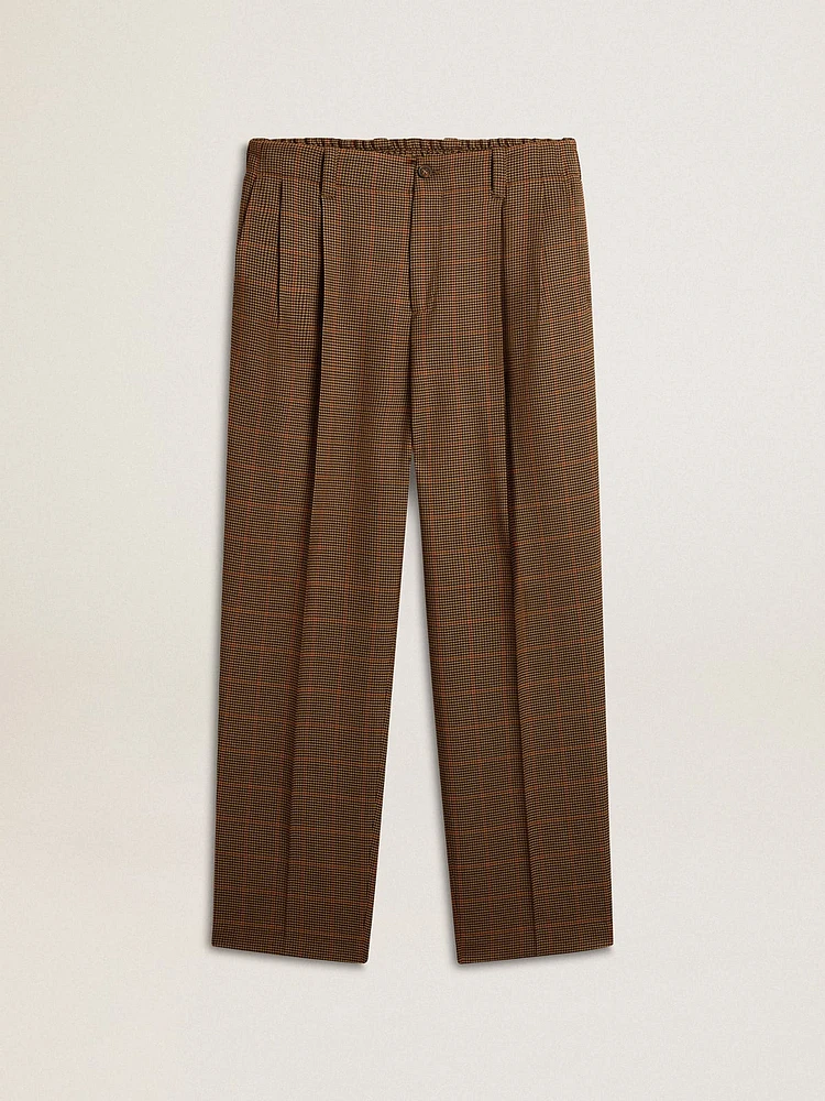 Men's pants in three-colored houndstooth
