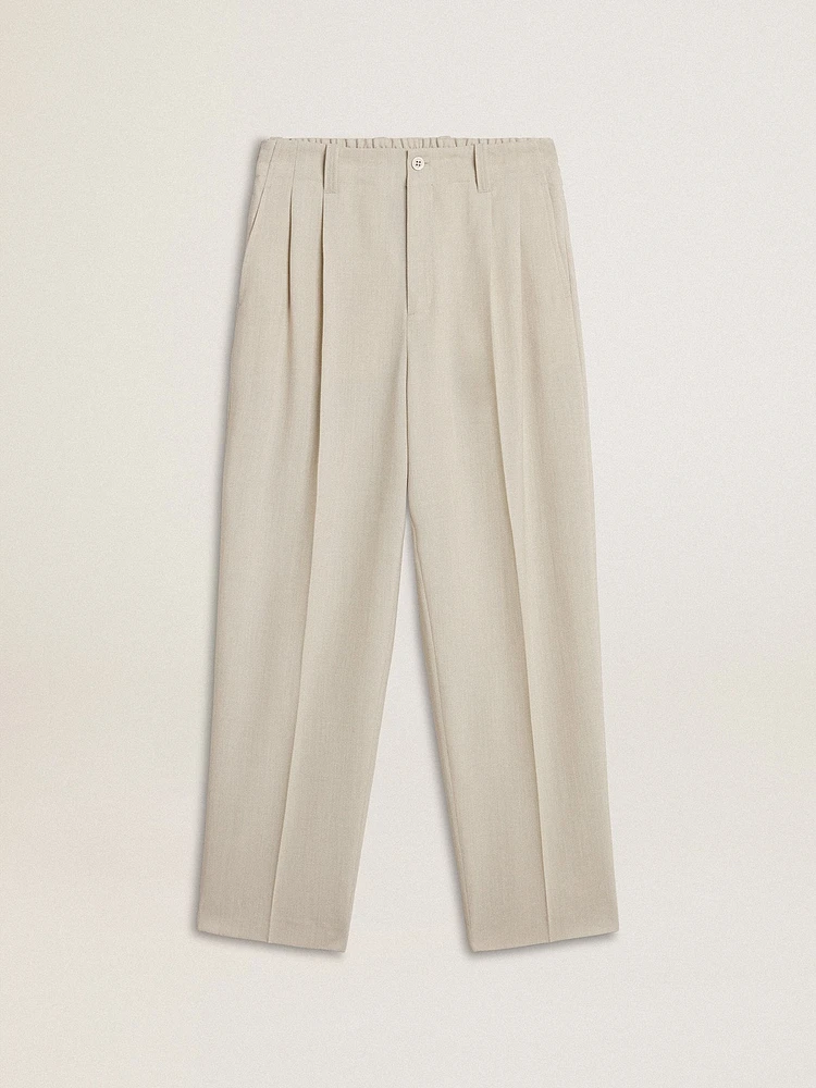 Men's joggers khaki wool blend