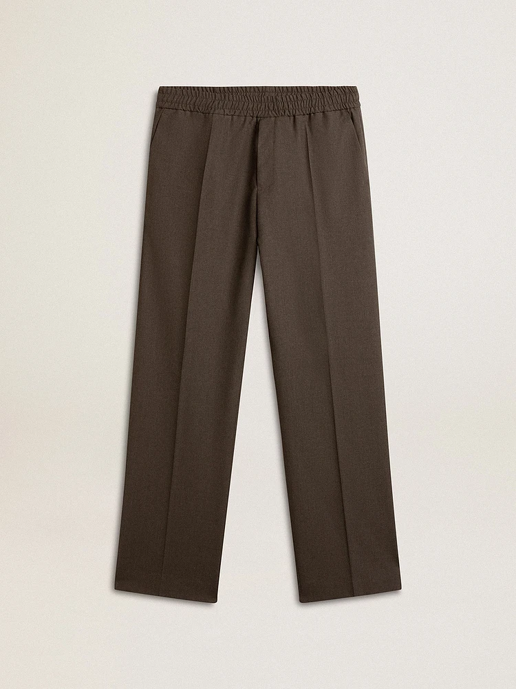 Men's soft pants anthracite gray wool
