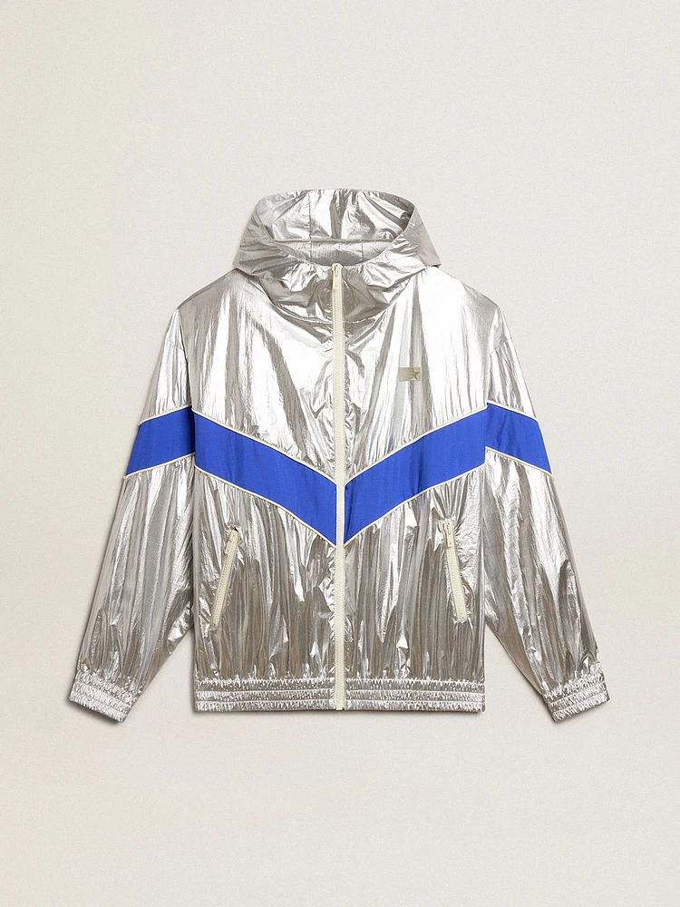 Men's windcheater silver technical fabric