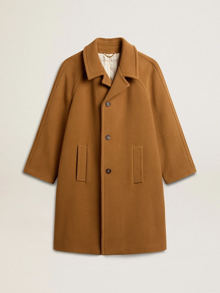 Men's single-breasted coat tobacco