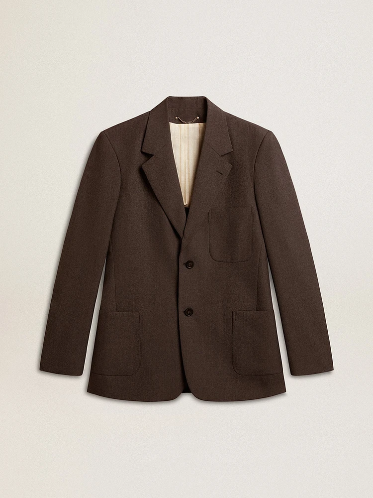 Men's tailored jacket anthracite gray virgin wool