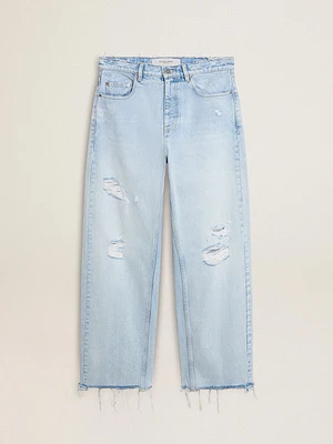 Men’s pants in lived-in effect denim