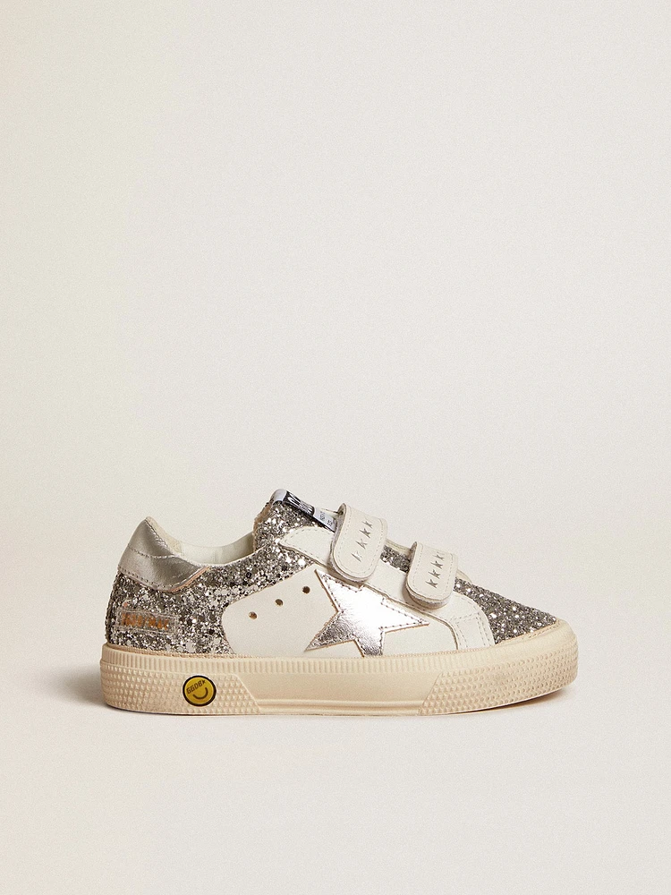Bio-based May Teen glitter with silver star and heel tab