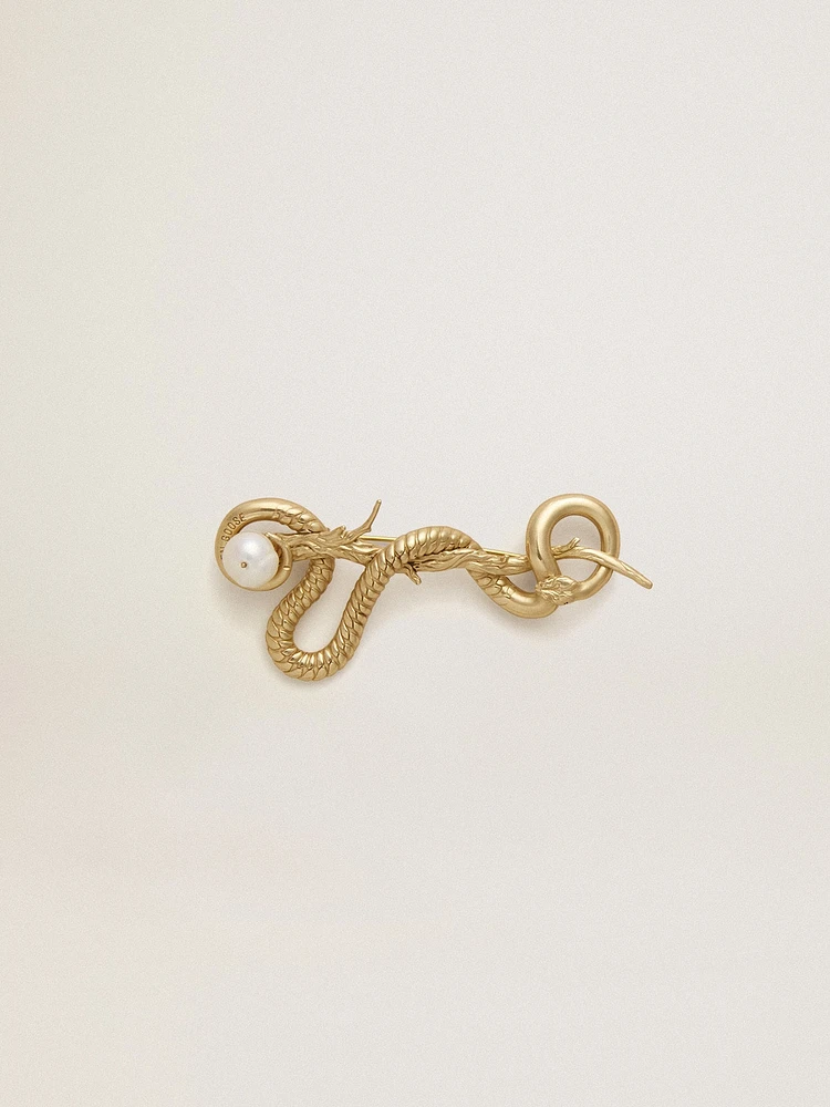 CNY antique gold snake-shaped pin