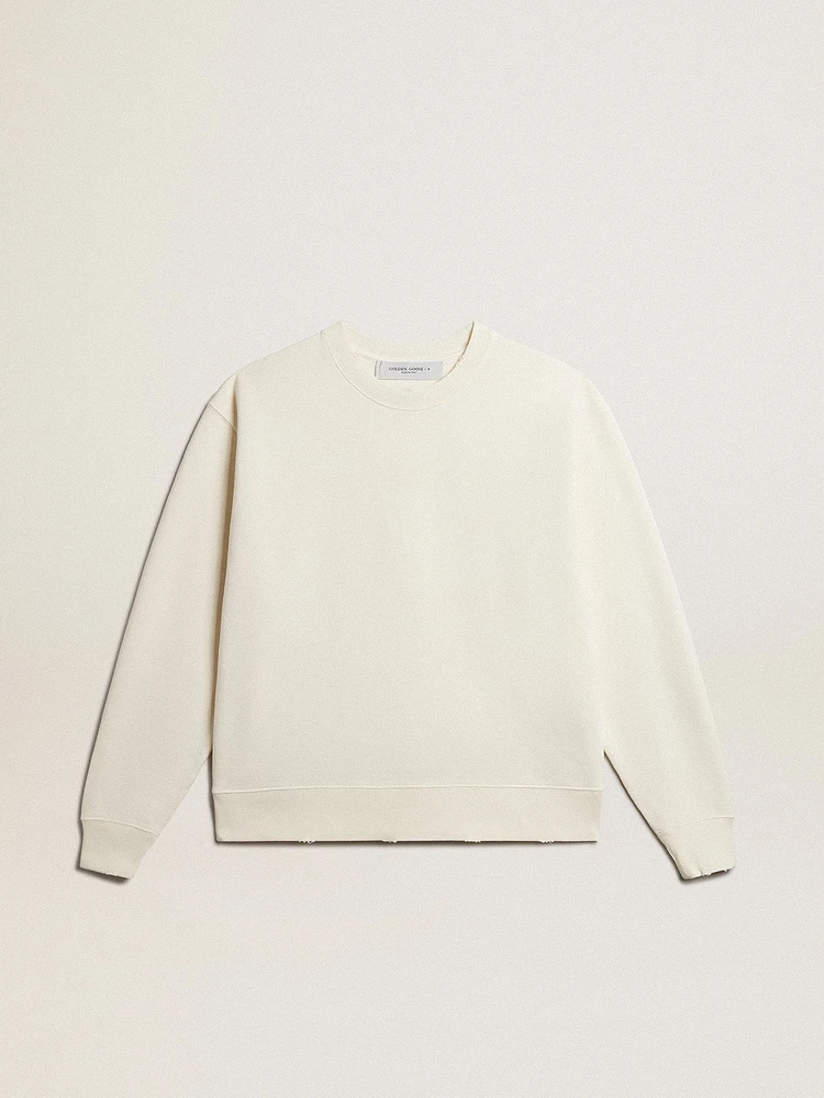 Sweatshirt aged white with reverse logo on the back - Jersey Capsule