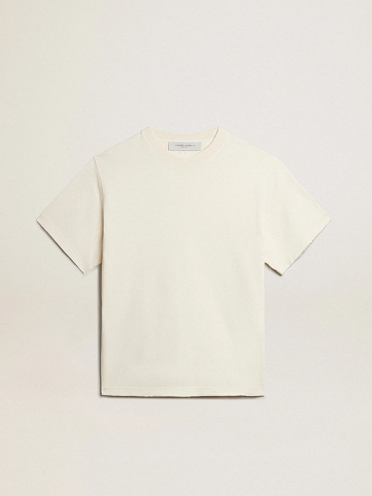 T-shirt aged white with reverse logo on the back