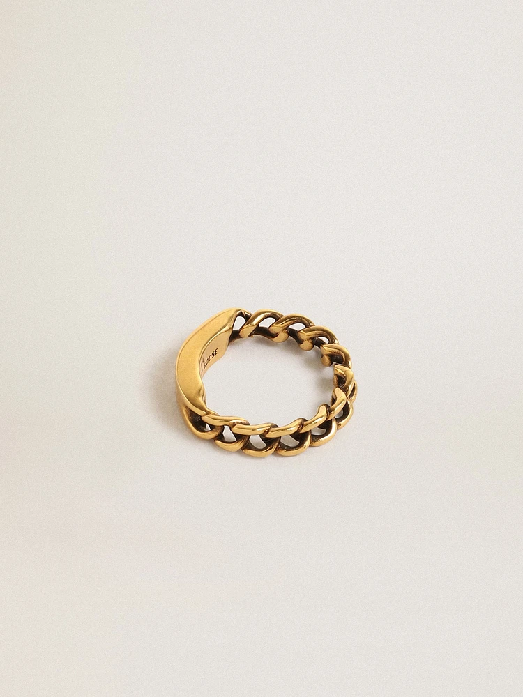 Ring antique gold color with regular links