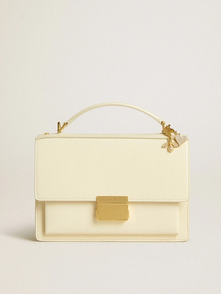 Venezia Bag in butter-colored boarded leather with double charm