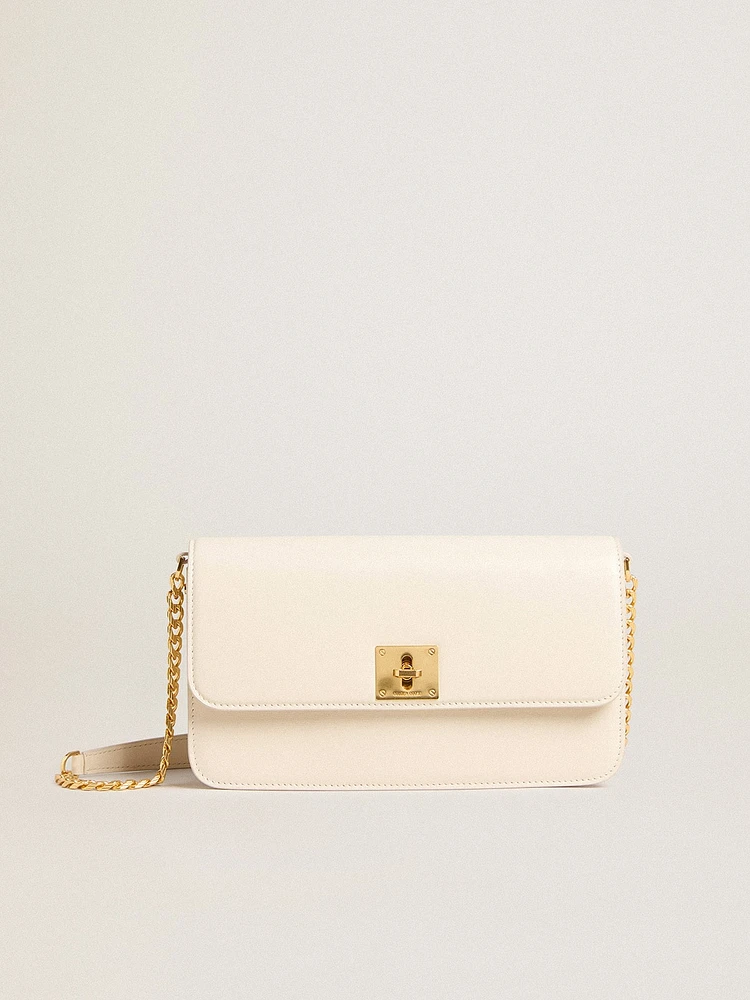Gioia Bag in butter-colored boarded leather with gold details