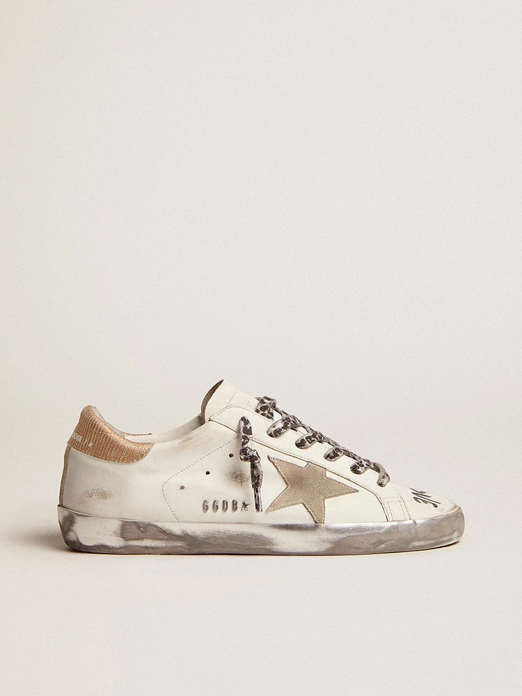 Women's Super-Star white leather with gray suede star