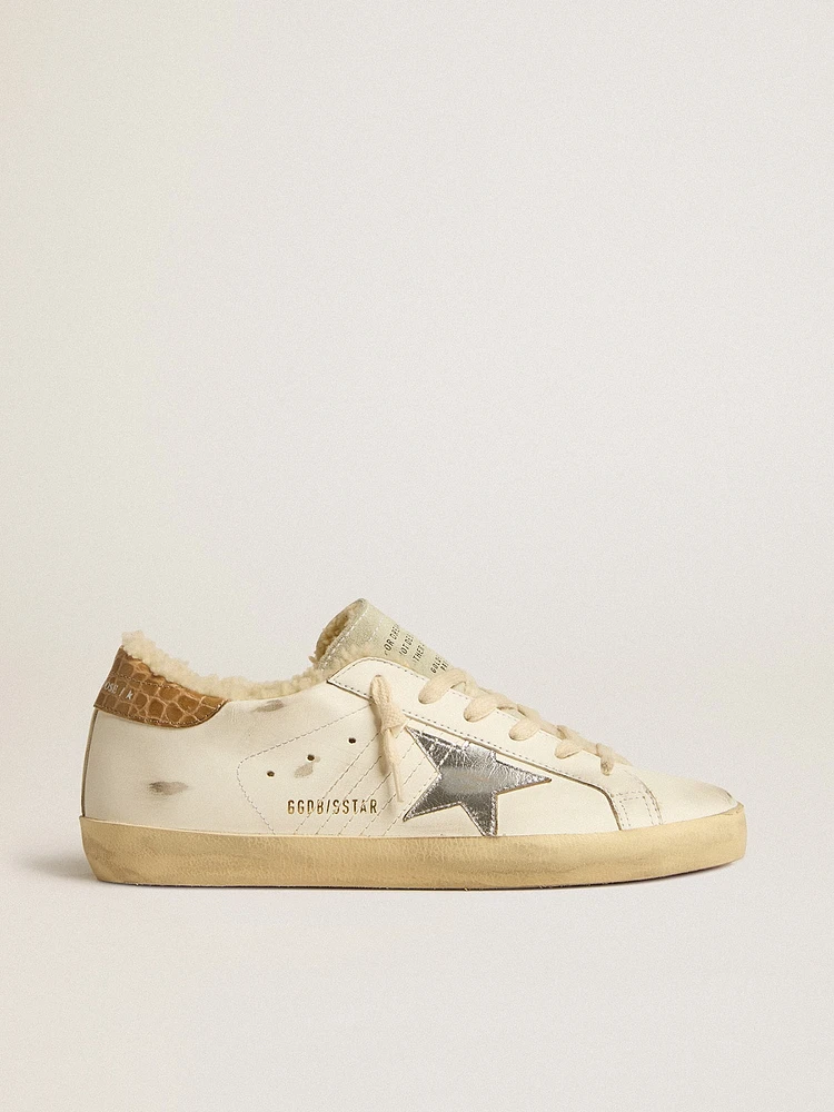 Super-Star with silver leather star and crocodile-print heel tab