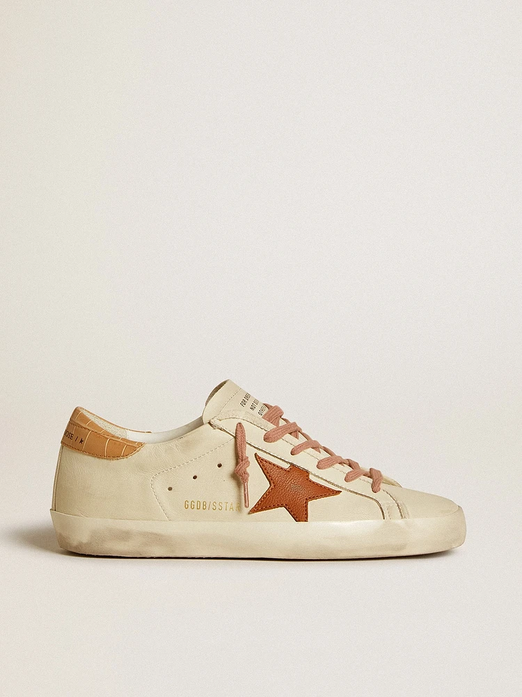 Women’s Super-Star with leather star and crocodile-print heel tab