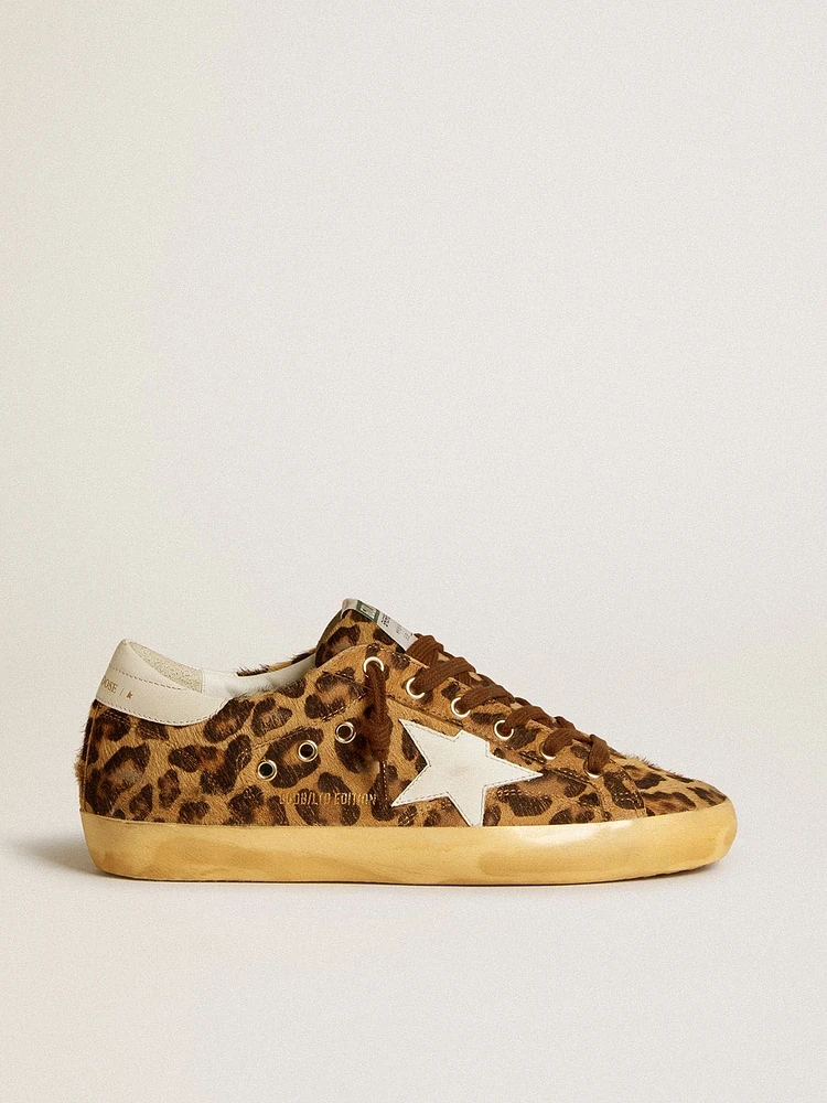 Women’s Super-Star LTD leopard-print pony skin with leather star and heel tab