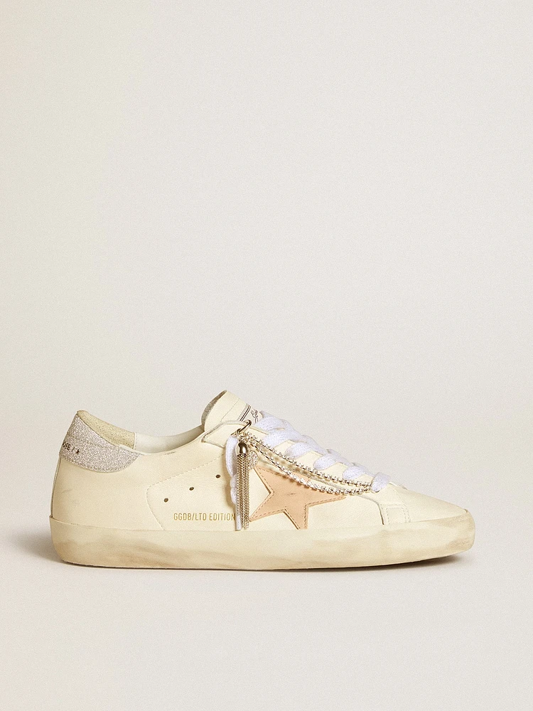 Women's Super-Star LTD nappa leather with nude star and glitter heel tab