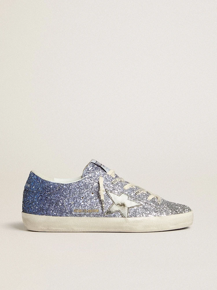 Super-Star LTD multicolor glitter with silver metallic leather star