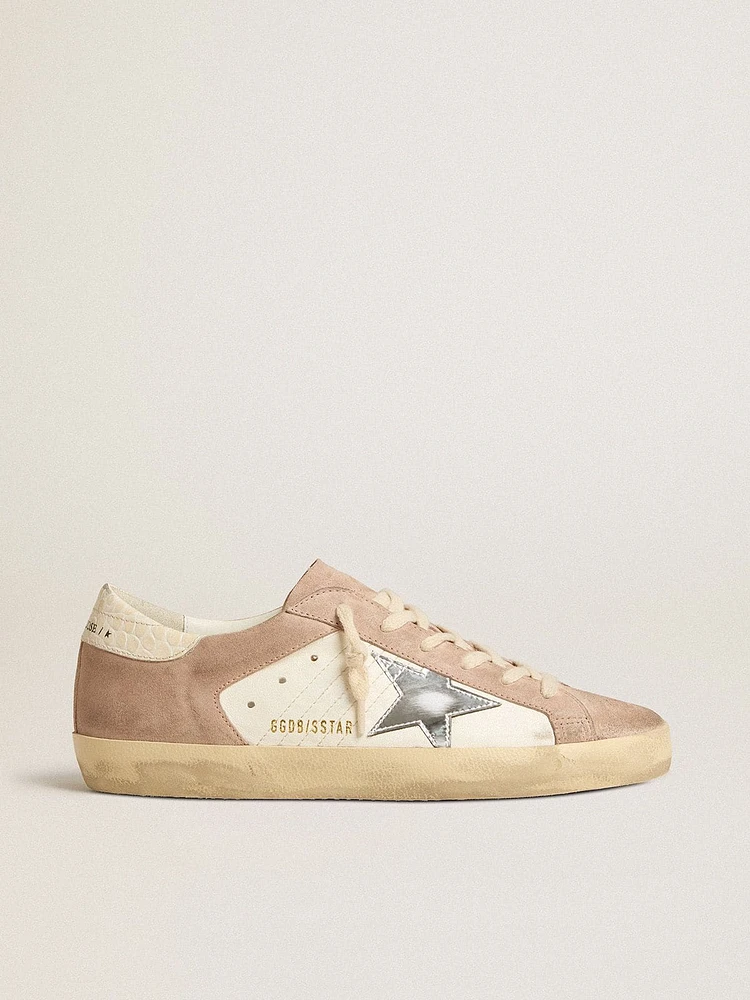 Women’s Super-Star sneakers pink suede with silver metallic leather star